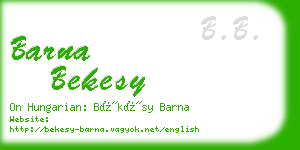 barna bekesy business card